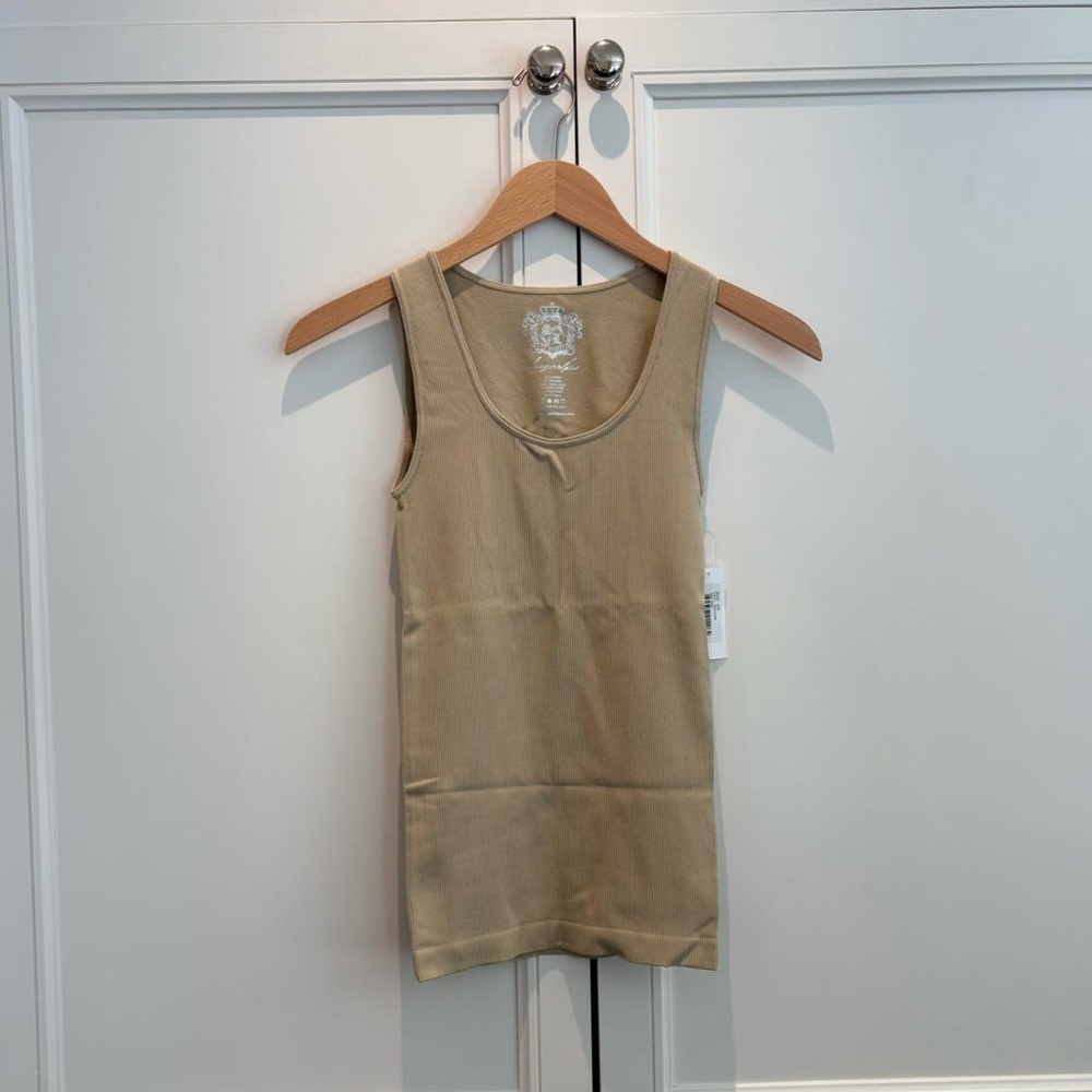 Sugarlips Beige Ribbed Tank